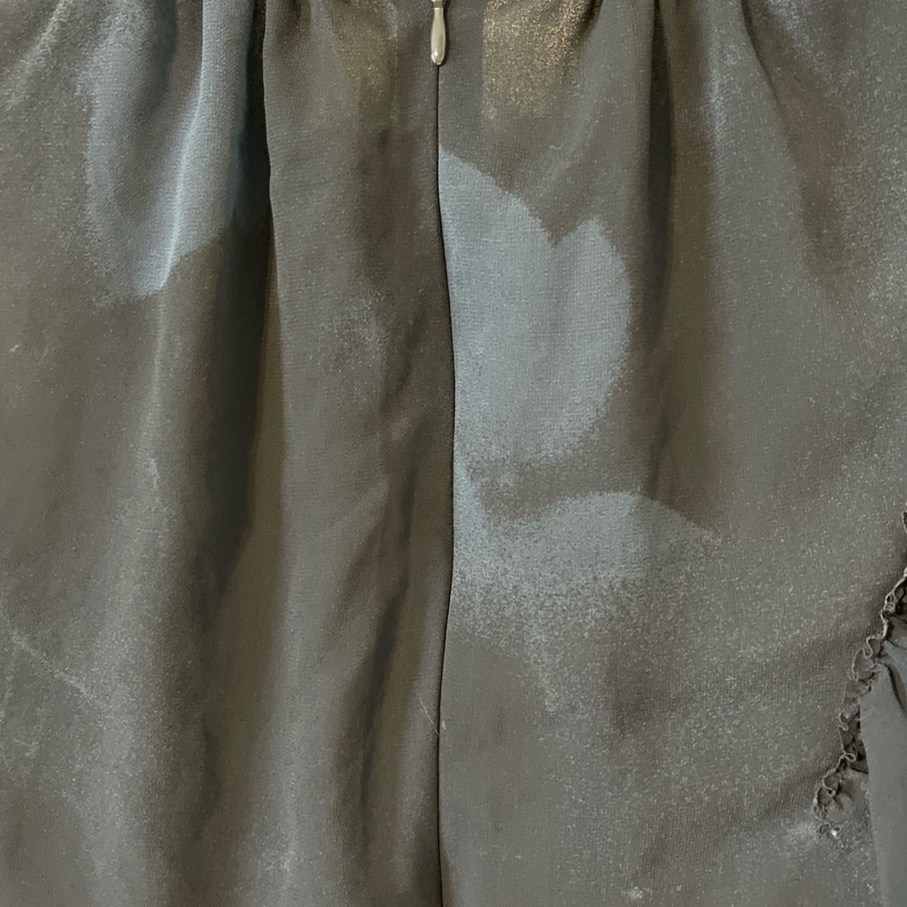 H&M Black & Blue Ruffle Midi Dress Sheer Overlay Boho Goth Romantic Fairy Size 4 - Picture 4 of 7